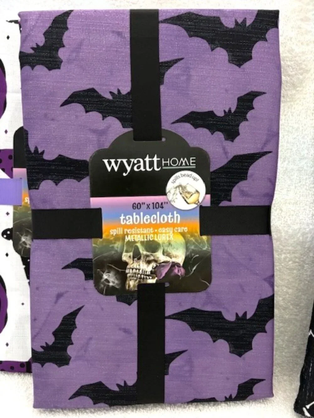 Three different Halloween themed, spill resistant, easy care tablecloths NWT